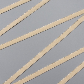 Beige elastic ribbon, 10 mm, 641/10 (lauma 126) (009905)
