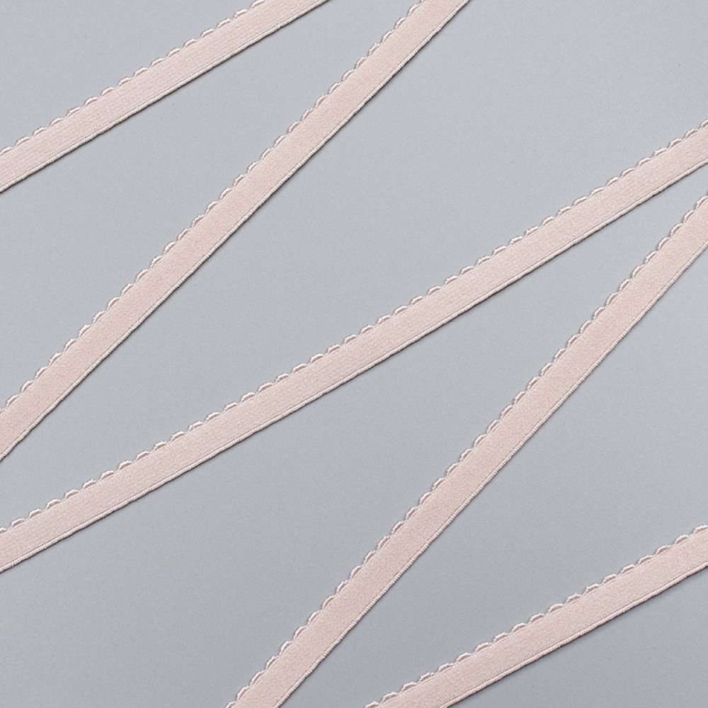 Silver peony elastic ribbon, 10 mm, 641/10 (lauma 168) (009906)