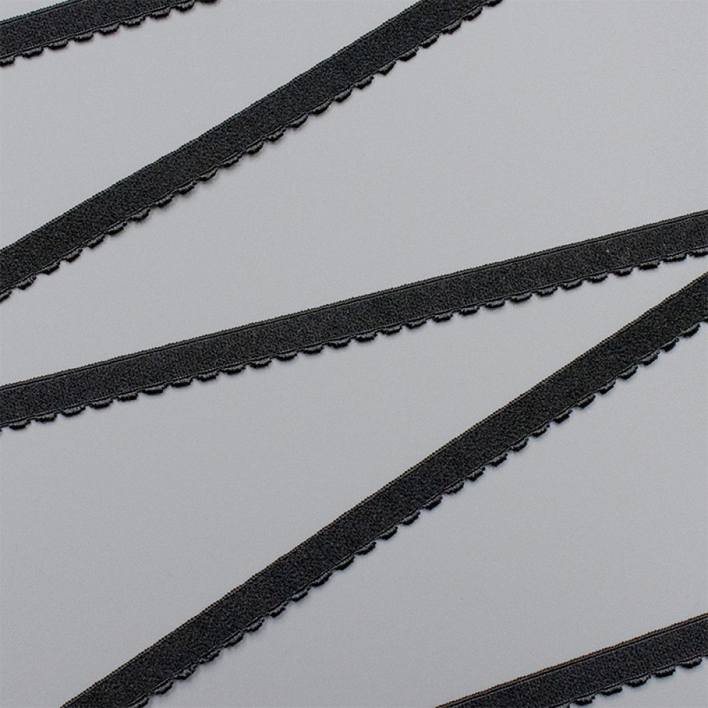 Black elastic ribbon, 10 mm, 641/10 (lauma 170) (009907)