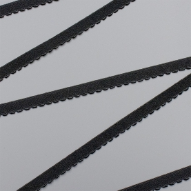 Black elastic ribbon, 10 mm, 641/10 (lauma 170) (009907)