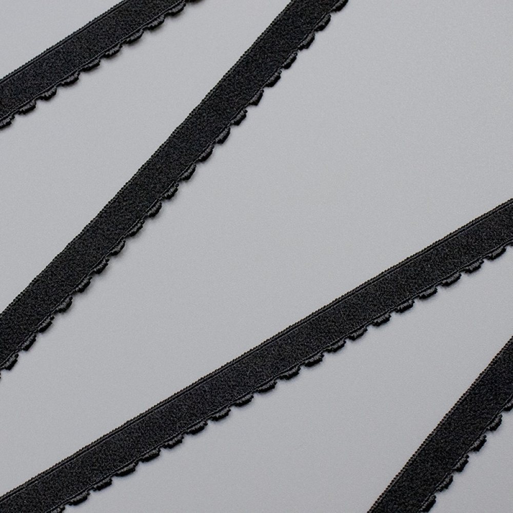 Black elastic ribbon, 10 mm, 641/10 (lauma 170) (009907)