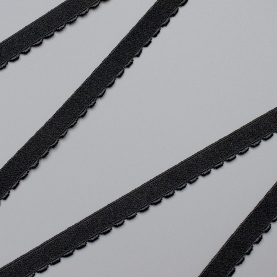 Black elastic ribbon, 10 mm, 641/10 (lauma 170) (009907)