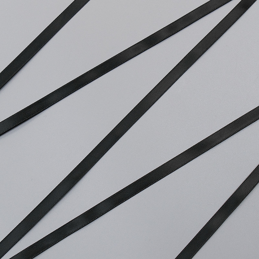 Black satin ribbon, 6 mm, ARTA-F (lauma 170) (009955)