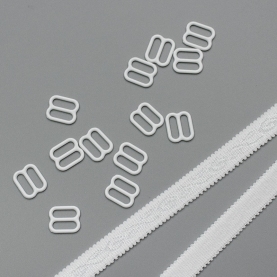 White slider for bra, 10 mm (lauma 001) (ARTA-F) (009957)