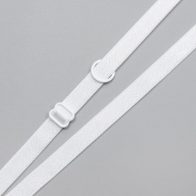 White elastic bra strap, 10 mm, 740/10 (lauma 001) (001005)