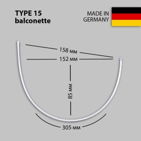 Bra underwires, 100B (305 mm), type 15, pair (014781)