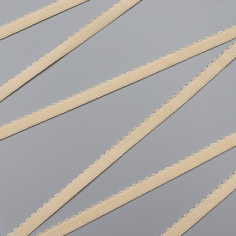 Beige elastic ribbon, 10 mm, 641/10 (lauma 126) (009905)