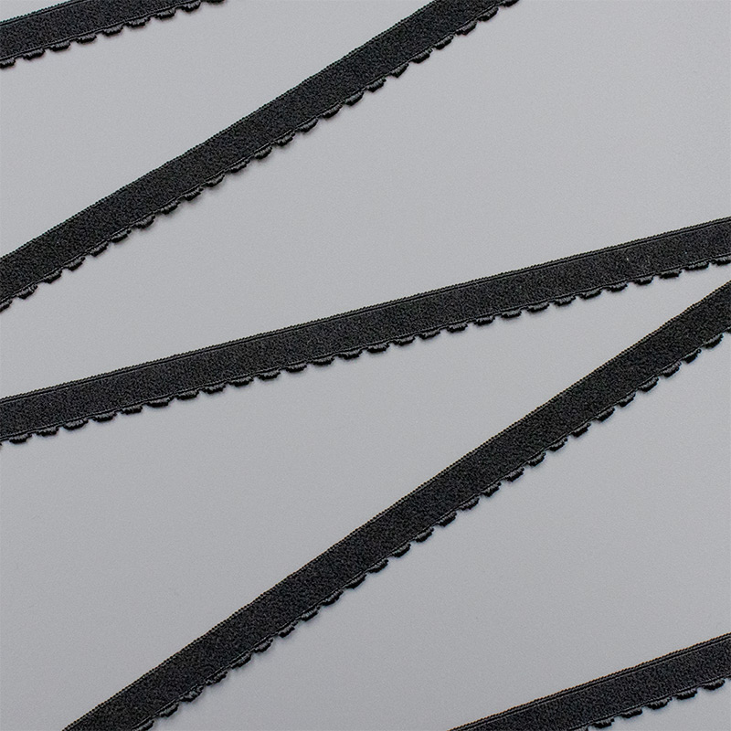 Black elastic ribbon, 10 mm, 641/10 (lauma 170) (009907)